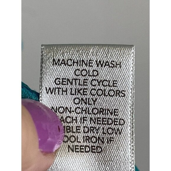 Christopher Banks Top Women L Blue Floral Sheer Western Boho Summer Office 80s - Picture 9 of 11